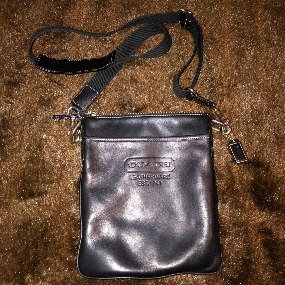 COACH Black Leather Crossbody Bag